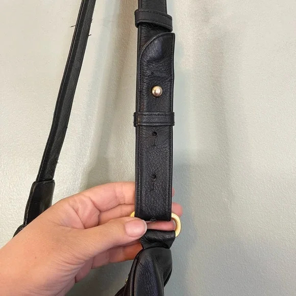 PERLINA New York Womens Shoulder Crossbody Bag Handbag HOBO Leather Black Casual - Picture 10 of 11